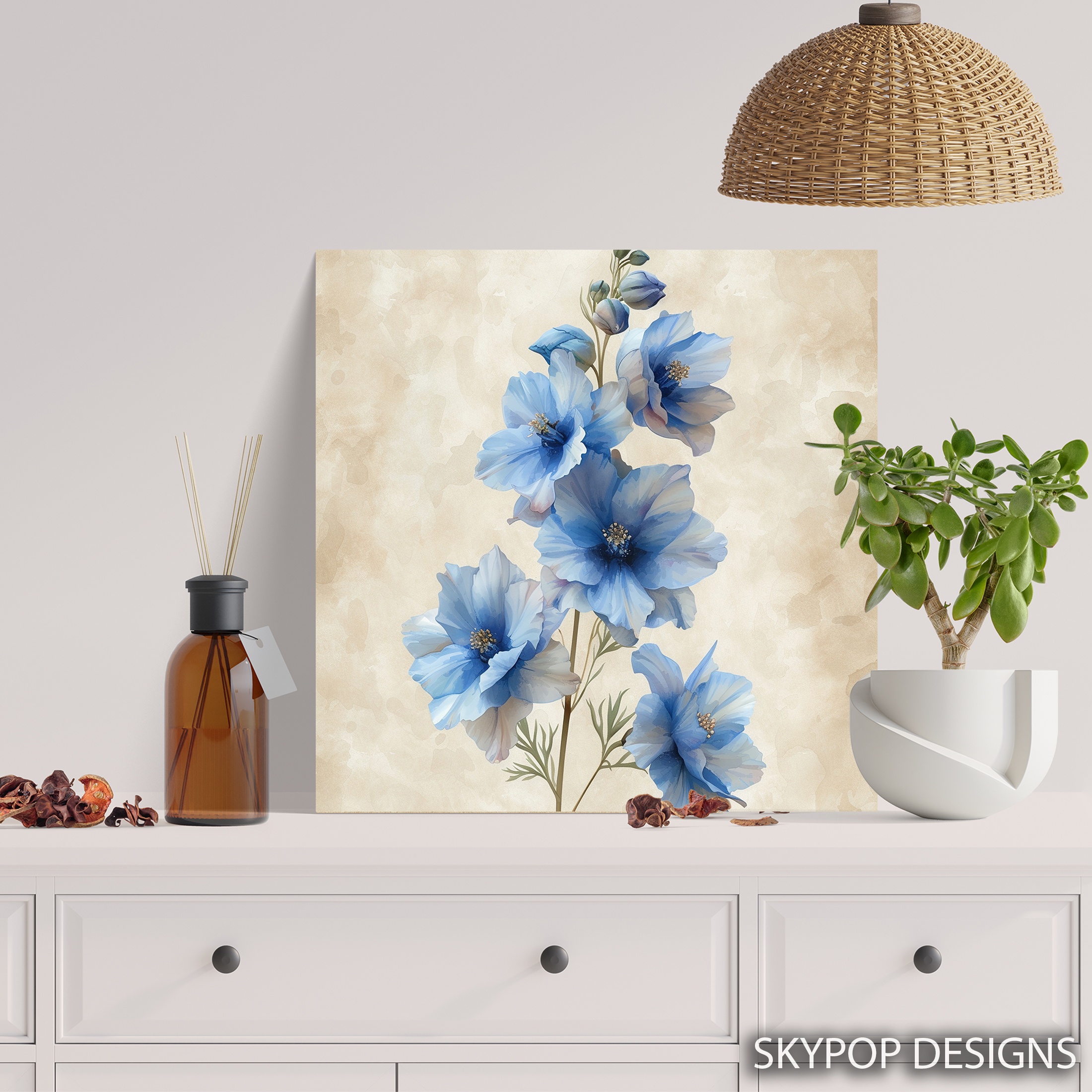 5.jpg Delphinium Blooms Art
