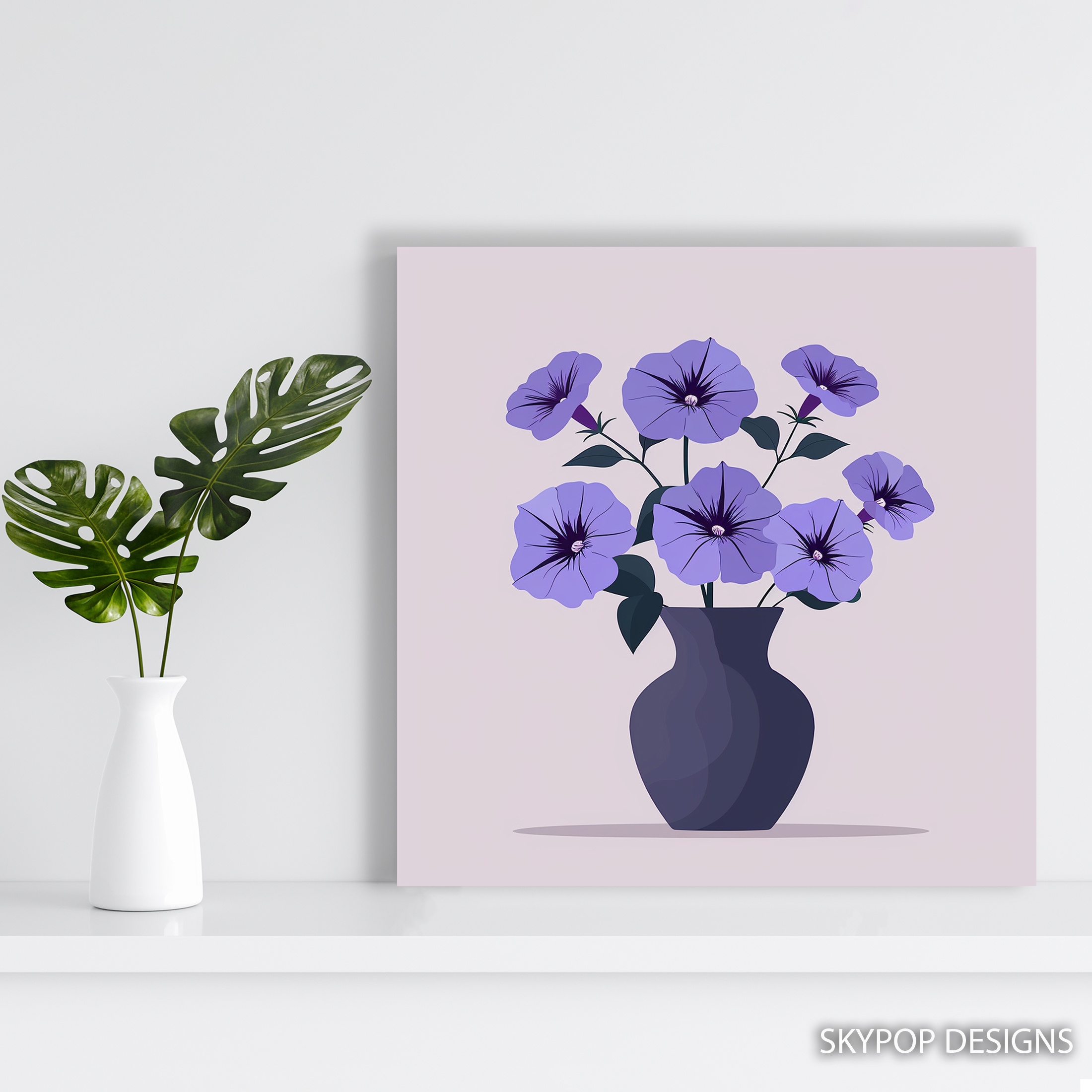 5.jpg Purple Petunias Vase Art