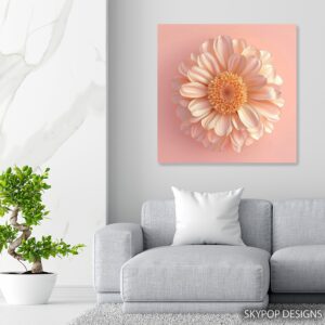 Peachy Dahlia Bloom Art