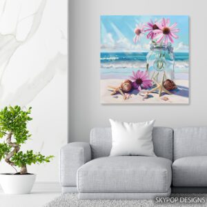 Coneflower Jar Art