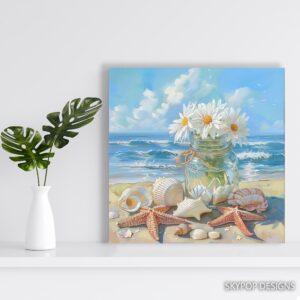 Starfish Daisy Jar Art