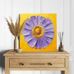Purple Daisy Art