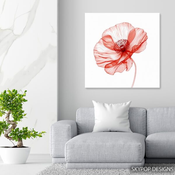 Red Poppy Flower Art