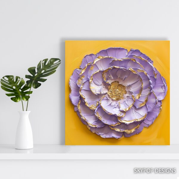 Golden Peony Bloom Art