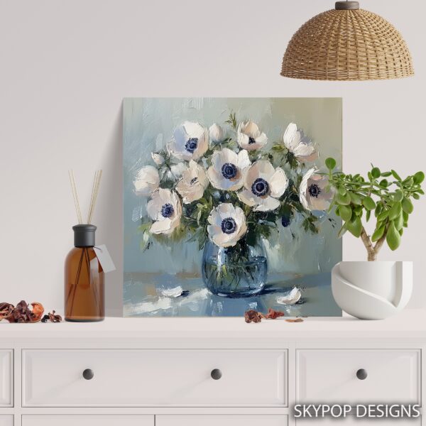 White Anemone Bouquet Art