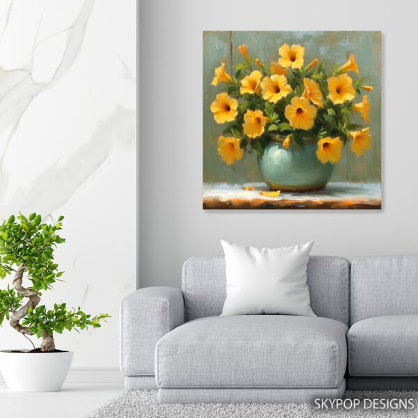 Yellow Petunia Pot Art