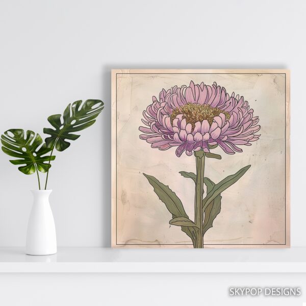Pink Aster Bloom Art