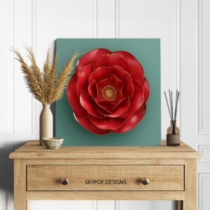 Red Camellia Art