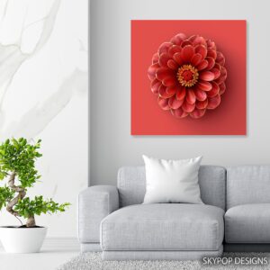 Golden Dahlia Art