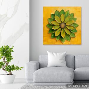 Golden Petal Bloom Art
