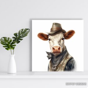 Cowboy Highland Cow Art