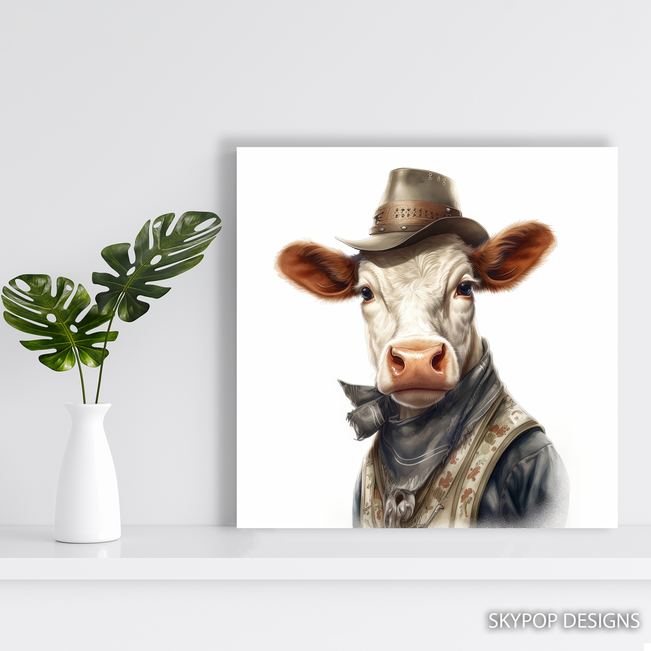 5.jpg Cowboy Highland Cow Art