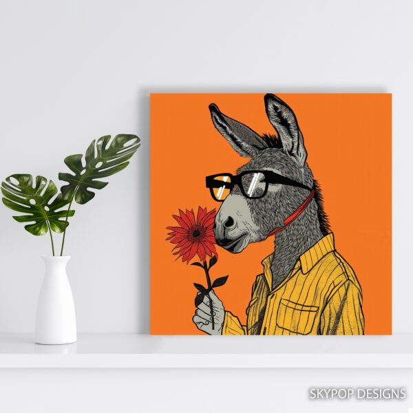 Donkey with Flower Art
