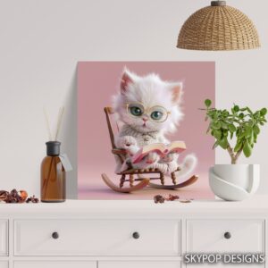 Cat Reading Art