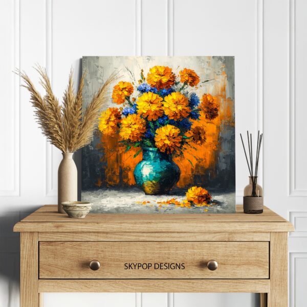 Vibrant Marigold Bouquet Art