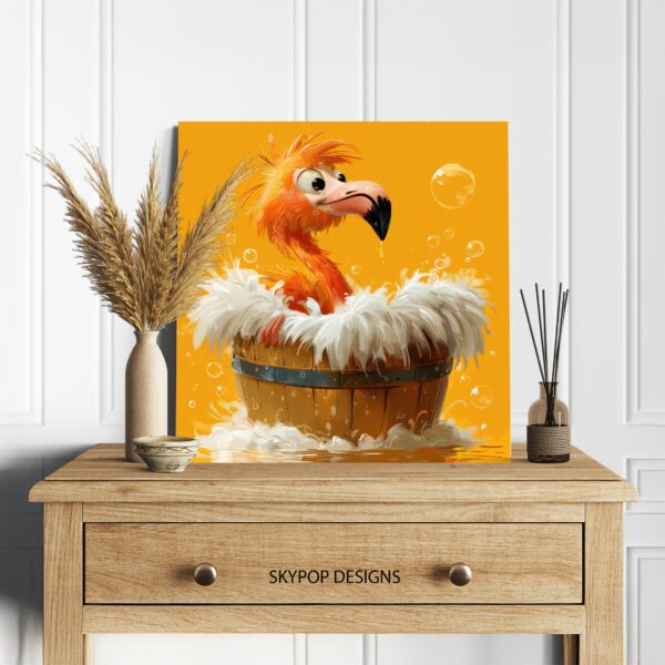 Flamingo Bubble Bath Art