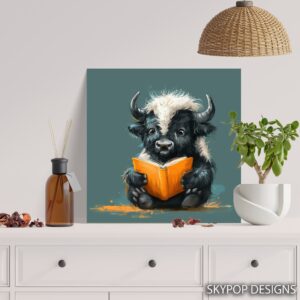 Yak Reading Book Art