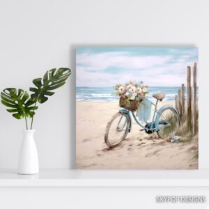 Beach Bicycle Blossom Art