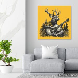 Deer Guitarist Art