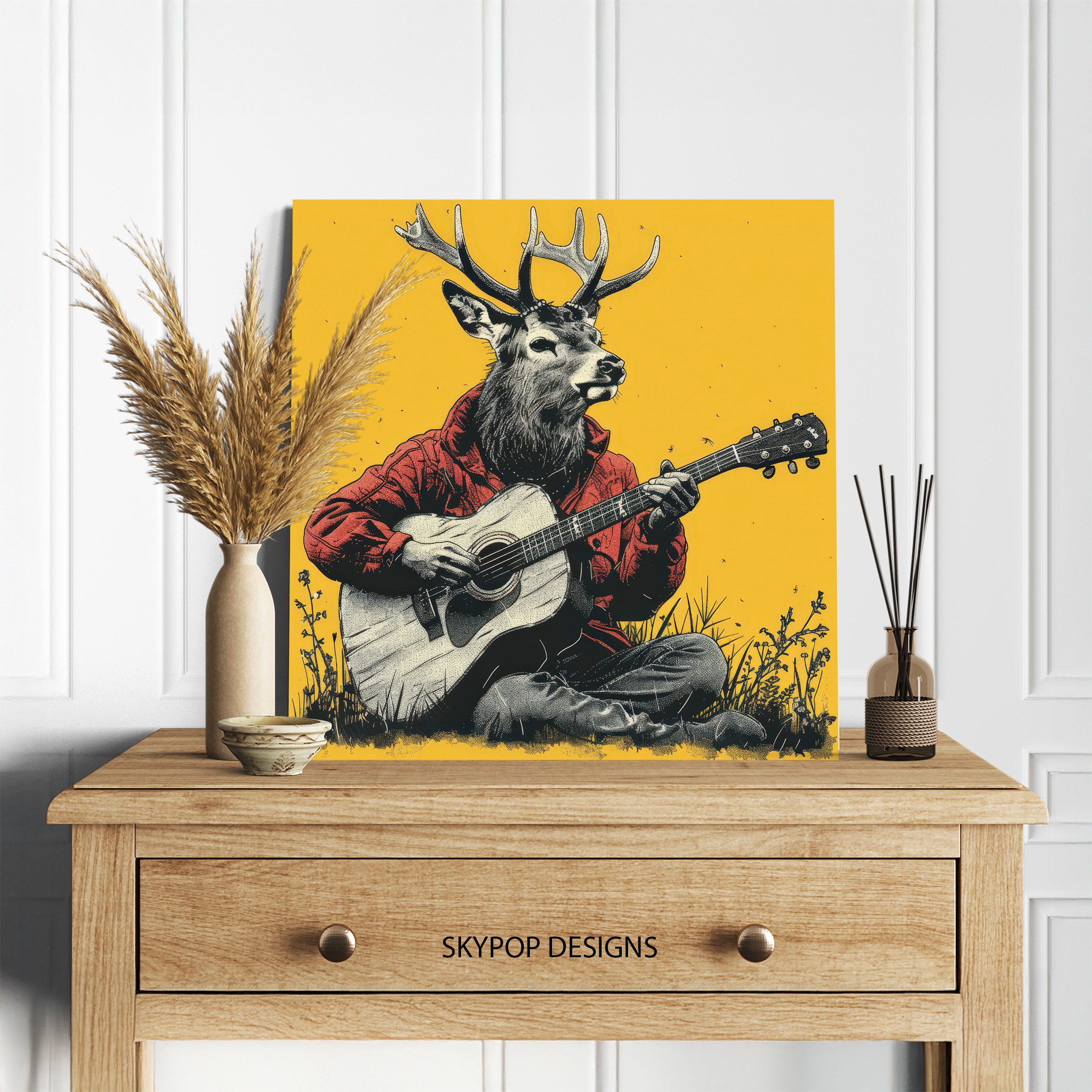 5.jpg Deer Guitarist Art