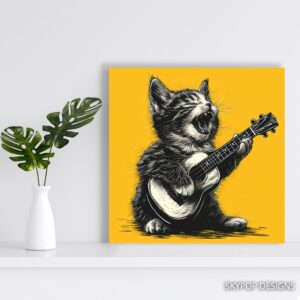 Rock Star Cat Music Art