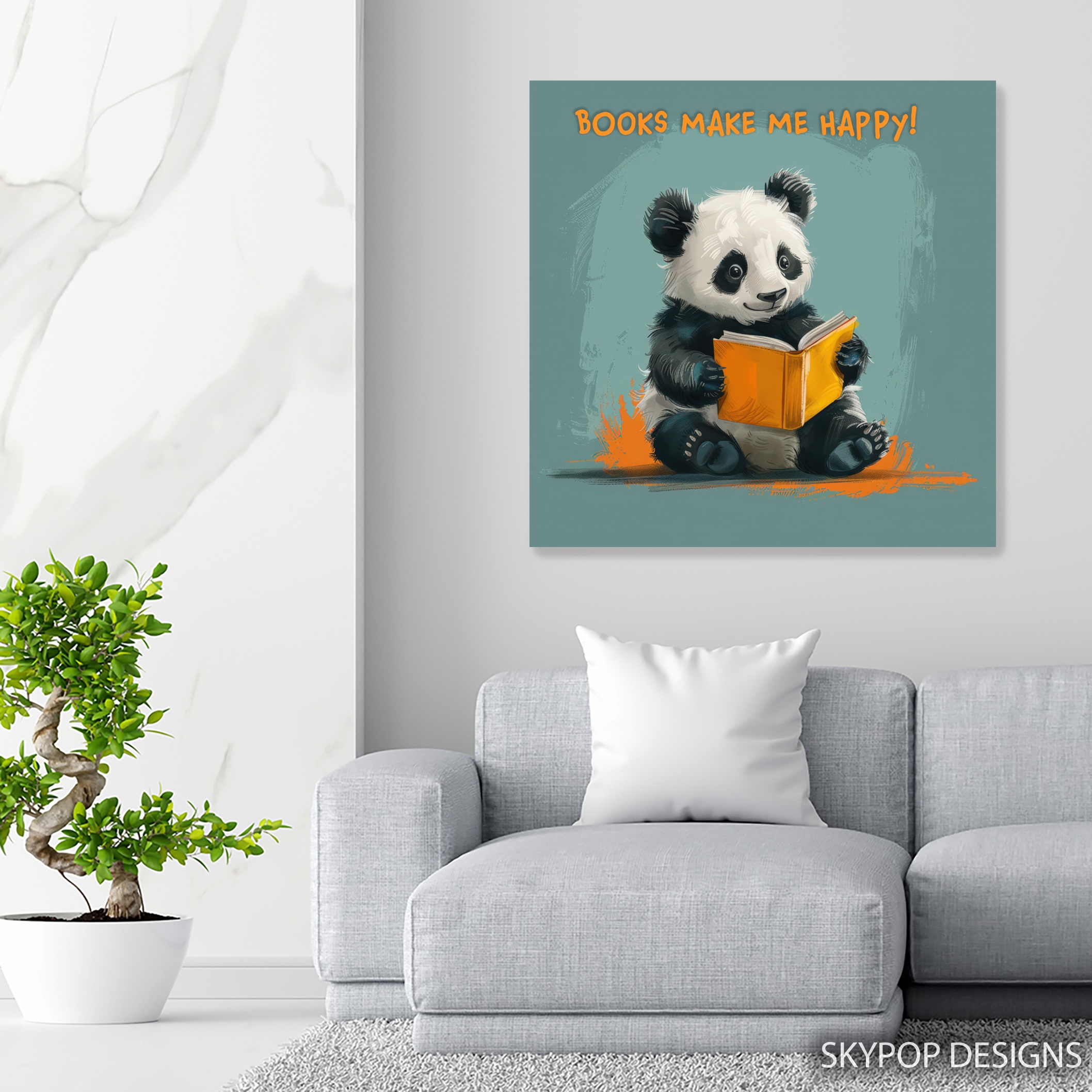 5.jpg Panda Reading Book Art