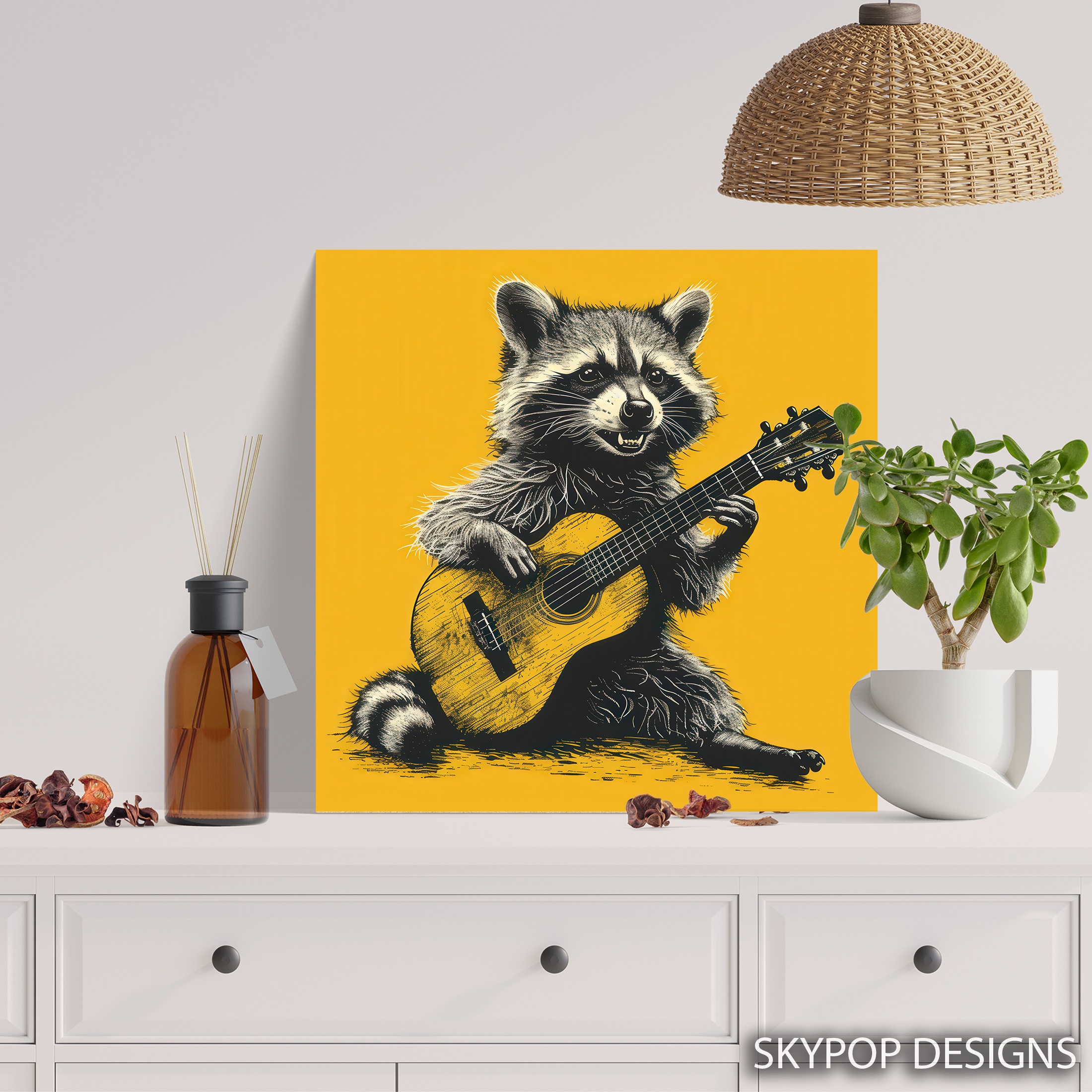 5.jpg Raccoon Rock Star Art