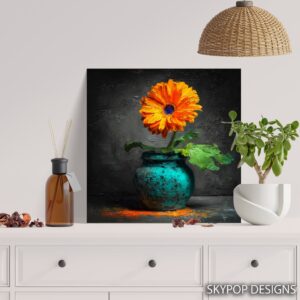 Orange Gerbera Daisy Art