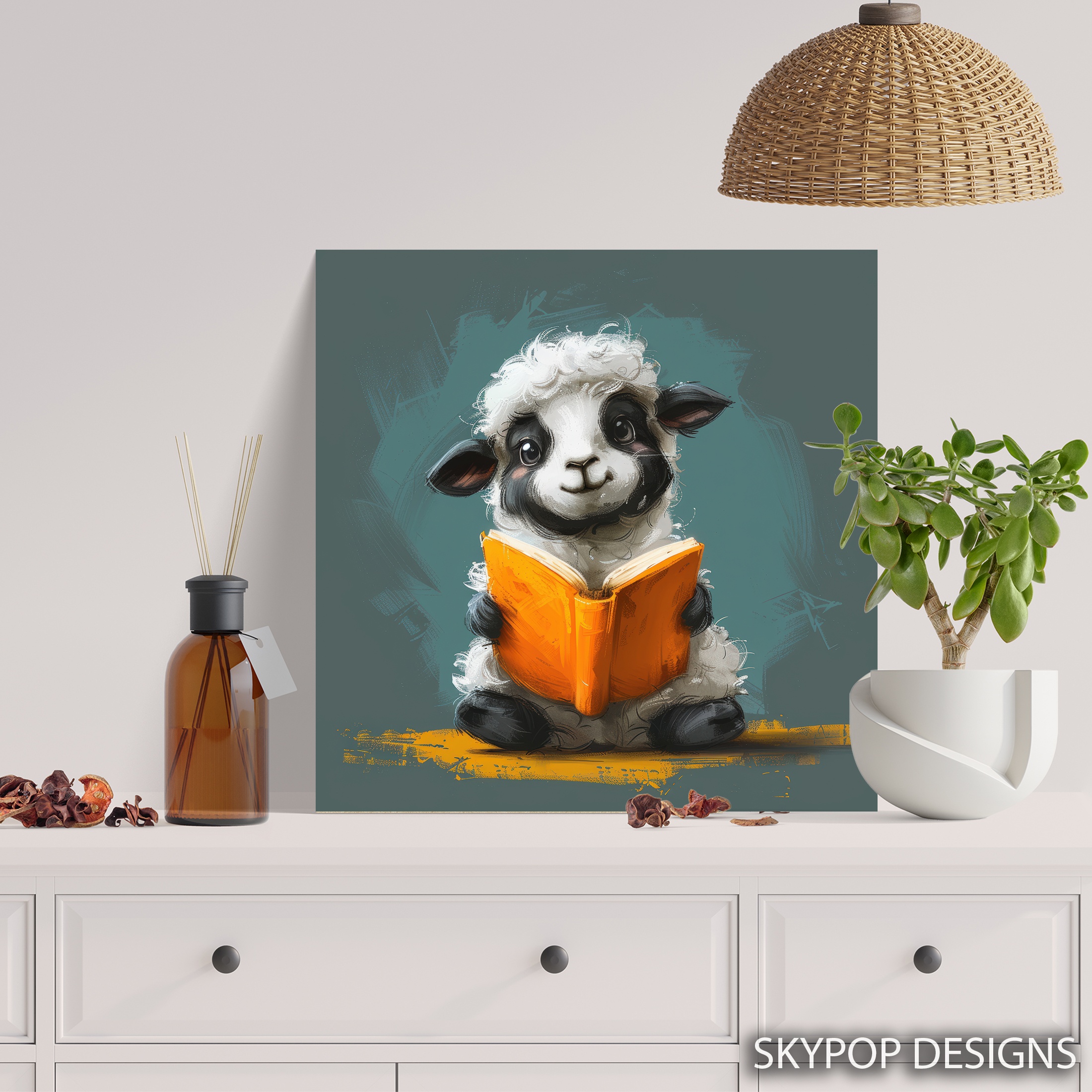 5.jpg Sheep Reading Art