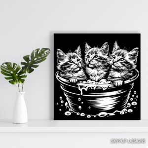 Bathtime Kitties Art