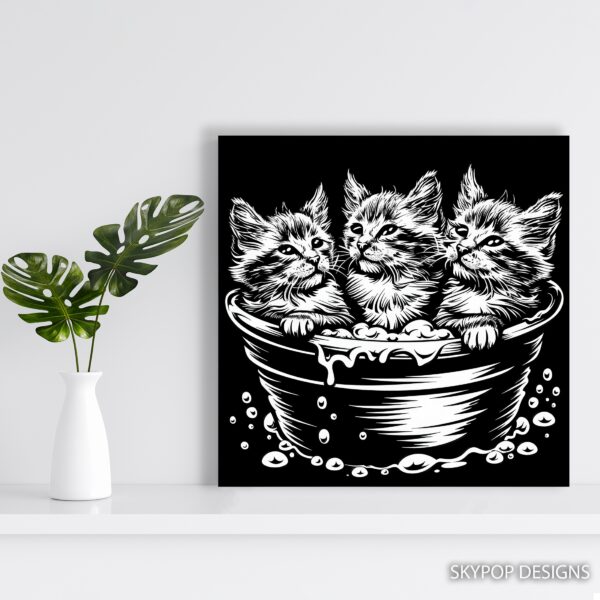 Bathtime Kitties Art