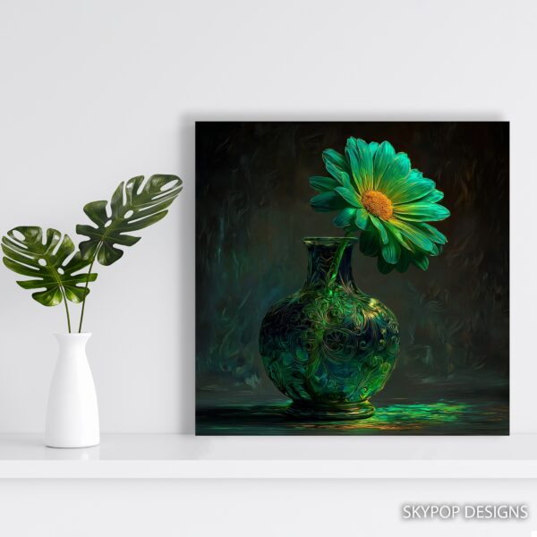 Emerald Bloom Vase Art