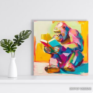 Gorilla Reading Art