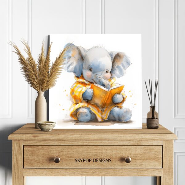 Elephant Reading Art