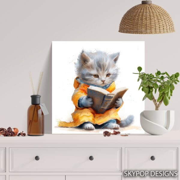 Cat Reading Art