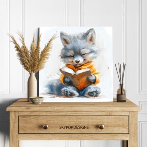 Fox Reading Art