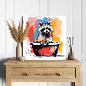 Raccoon Bath Splash Art
