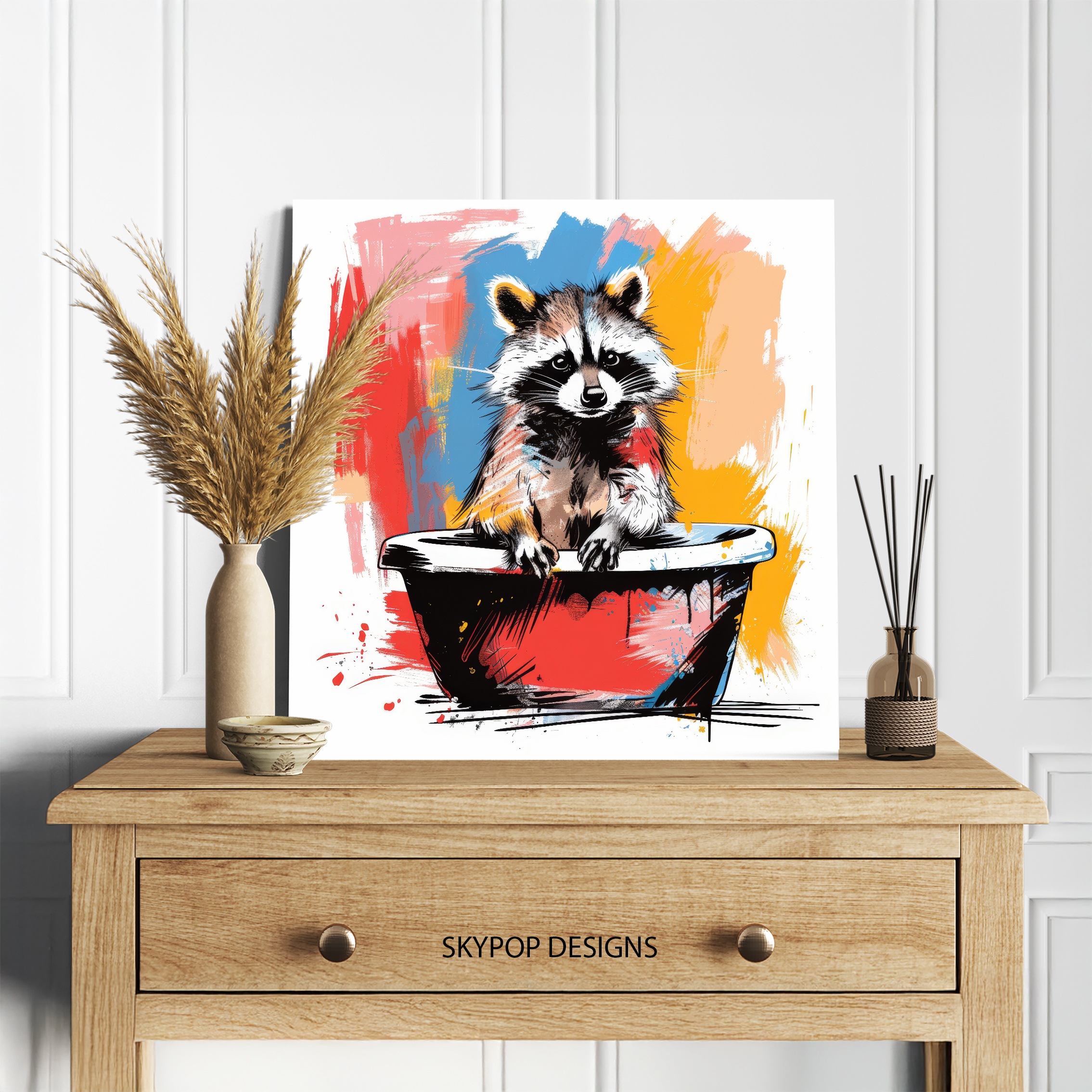 5.jpg Raccoon Bath Splash Art