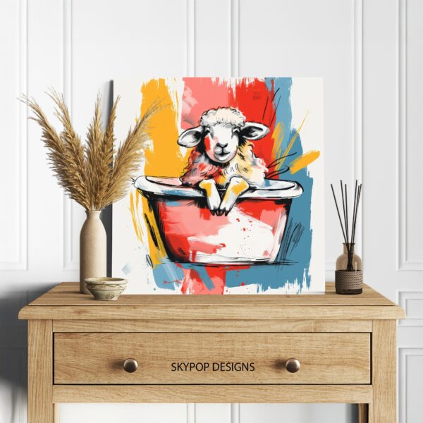 Sheep in Bathtub Art