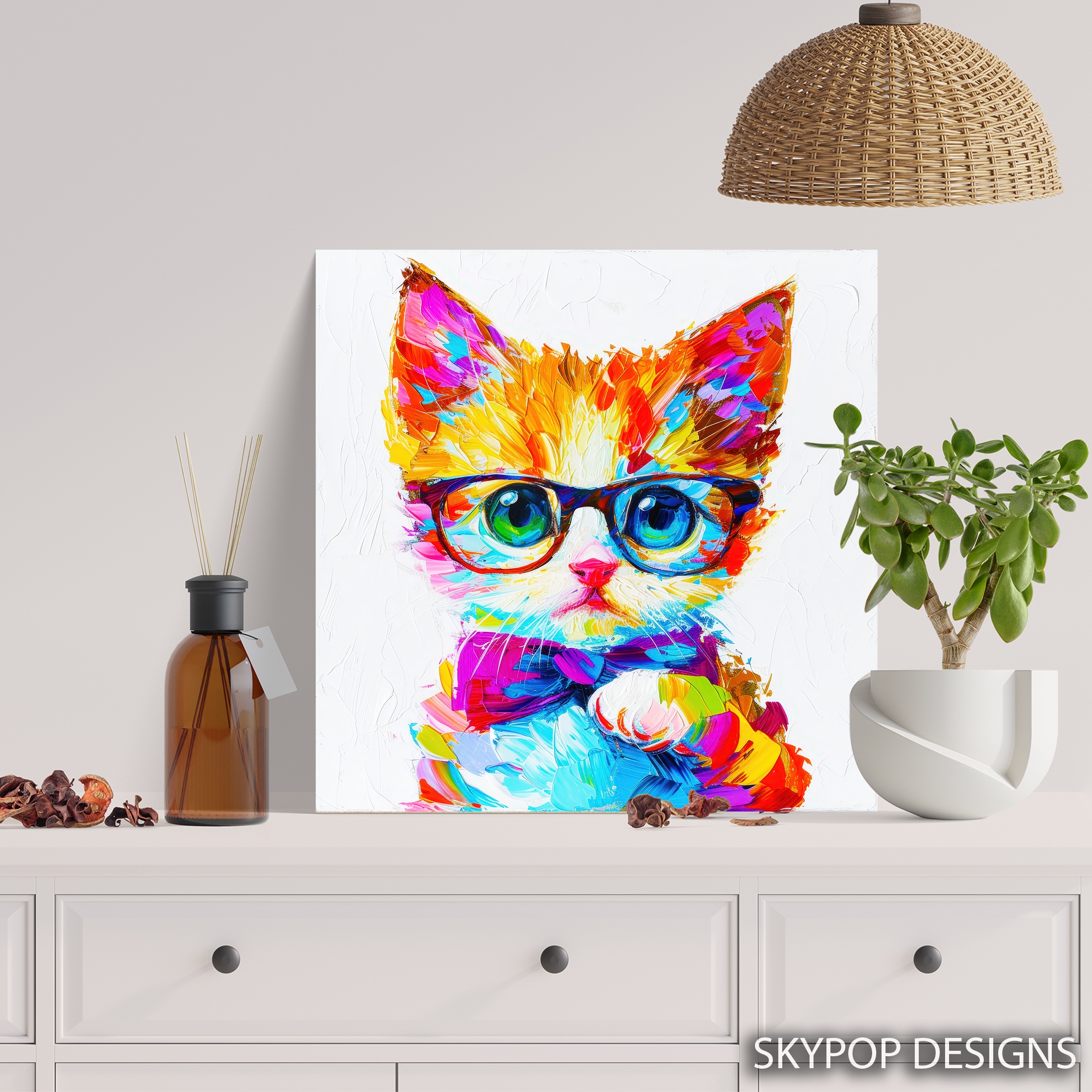 5.jpg Dapper Cat With Glasses Art