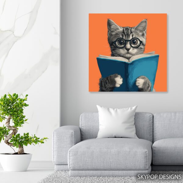 Cat Reading Art