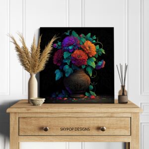 Vibrant Floral Vase Art