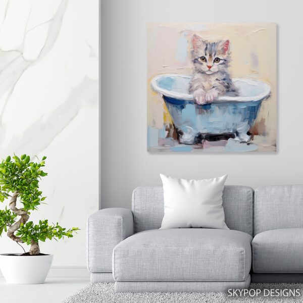 Kitten Bath Time Art