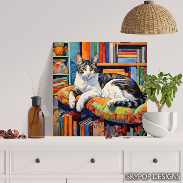 Cat Library Art