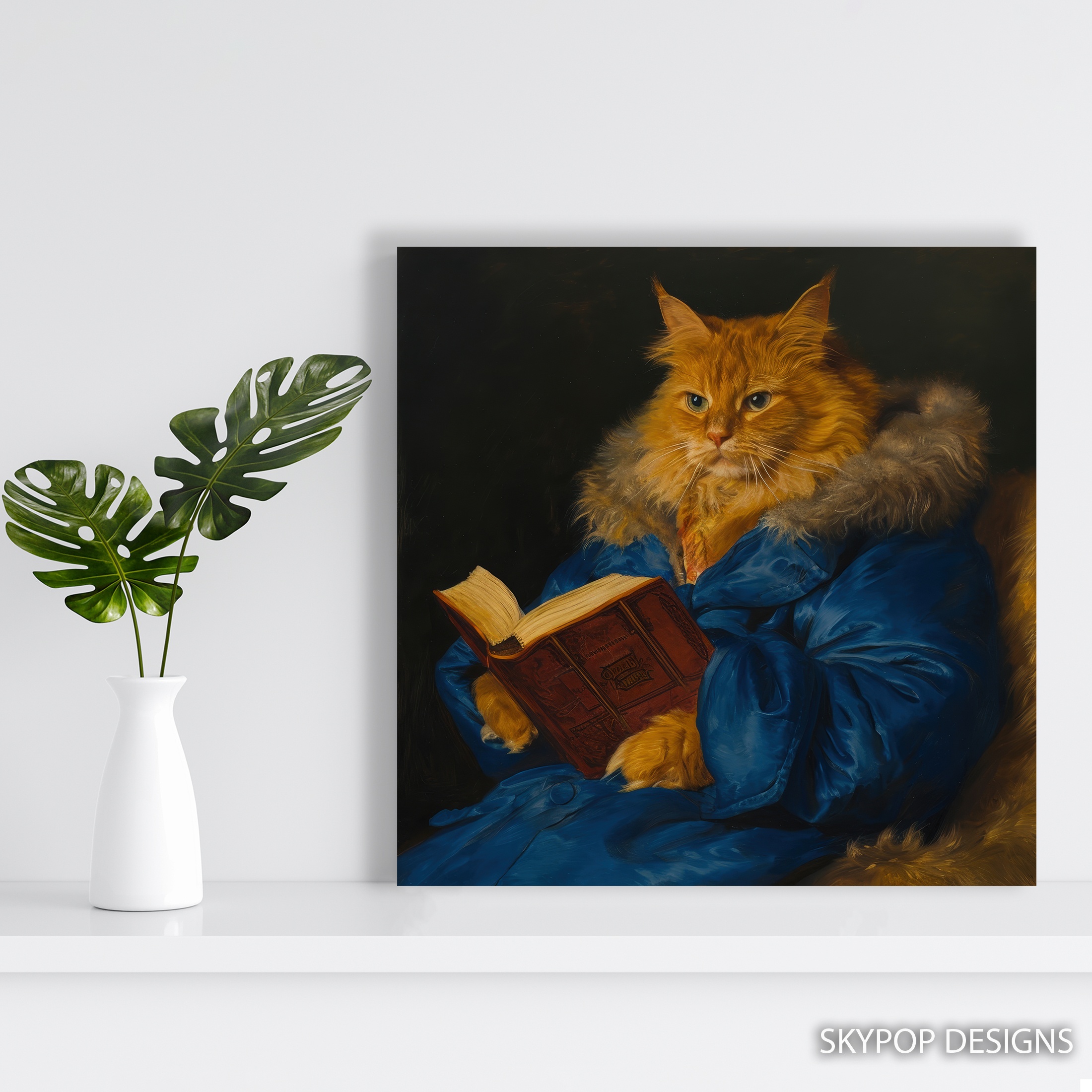5.jpg Cat Reading Art