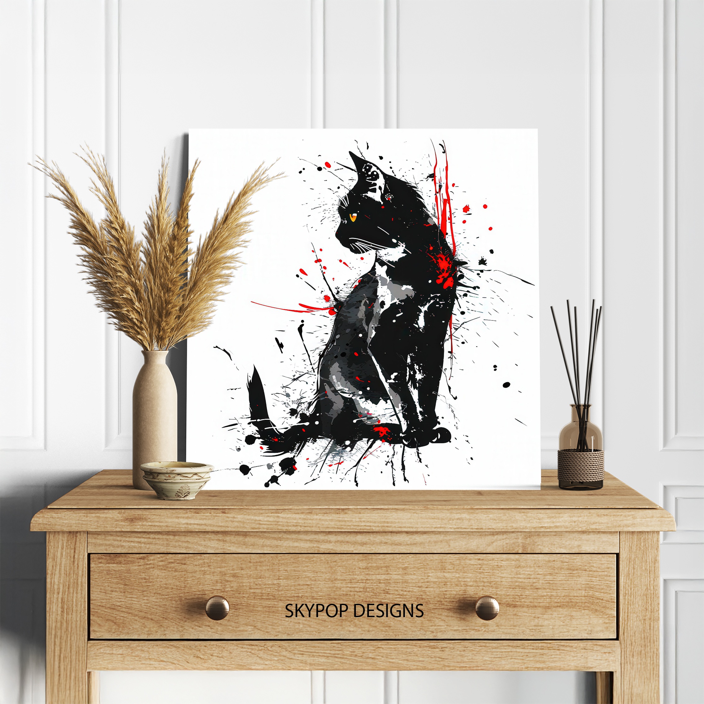 5.jpg Black Cat Splatter Art