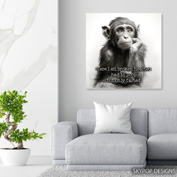 Chimpanzee Thinking Art