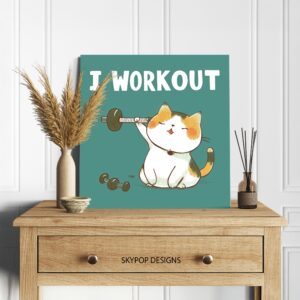 Cat Gym Workout Art