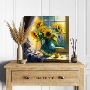 Sunflowers Window Art