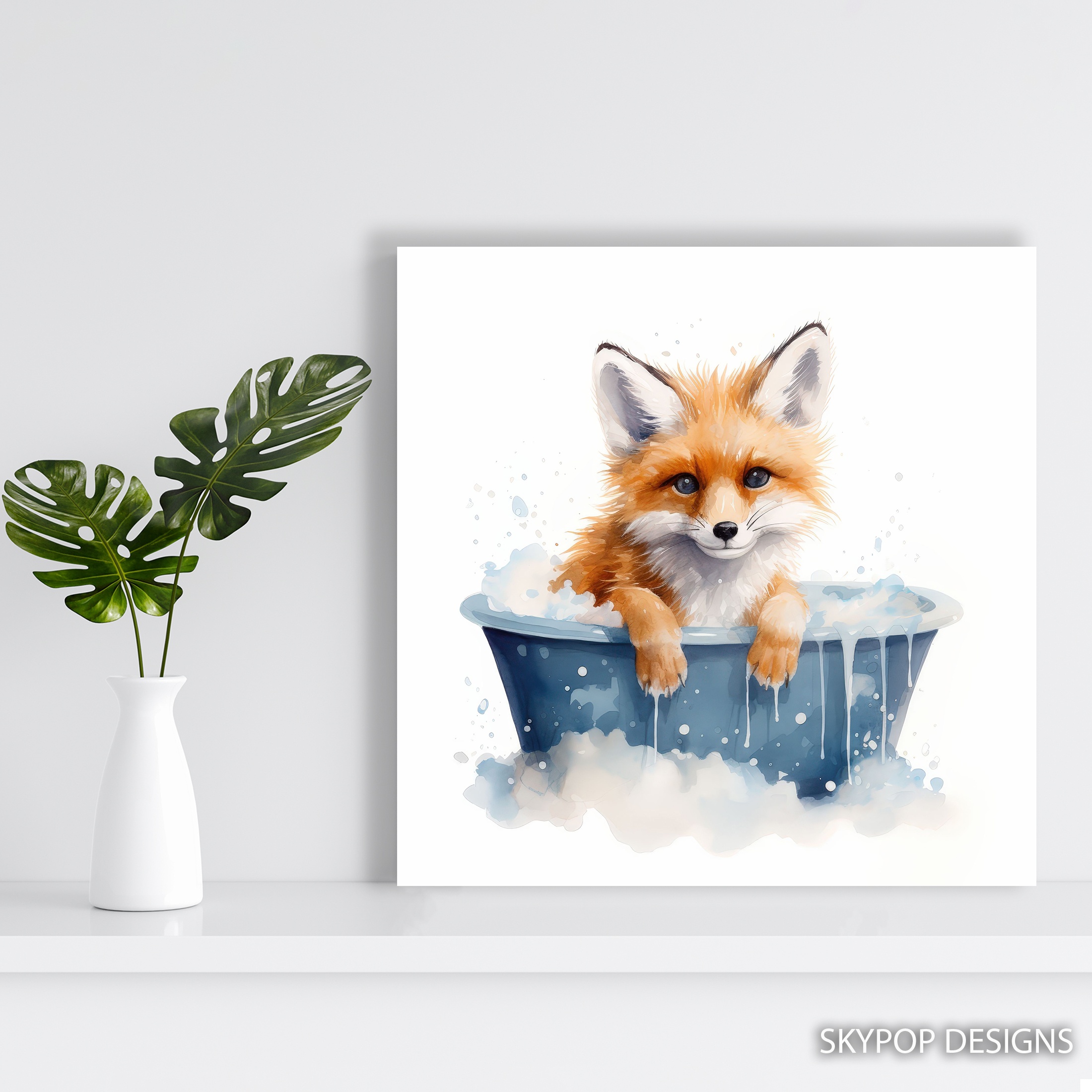 5.jpg Fox Bath Time Bliss Art